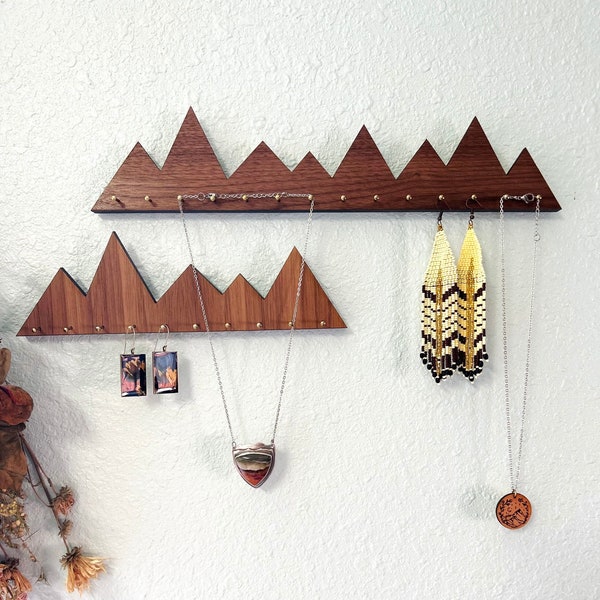 Walnut Mountain Necklace Holder, Wood Necklace Hanger, Jewelry Display Set, Necklace Organizer, Jewelry Organizer, Jewelry Stand, Gift Ideas