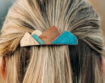 unique mountain hair clip, unique gifts for women, hair clips for women, barrettes for women, barrettes for thick hair, hair accessories