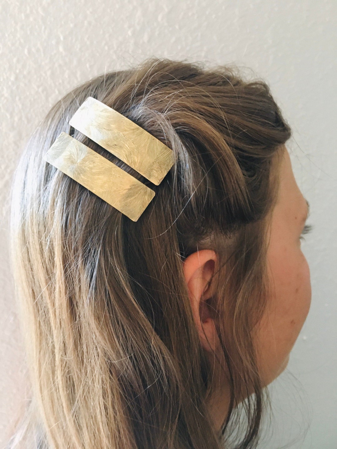 Gold Set of Barrettes, Gold Hair Accessories, Set of Hair Barrettes