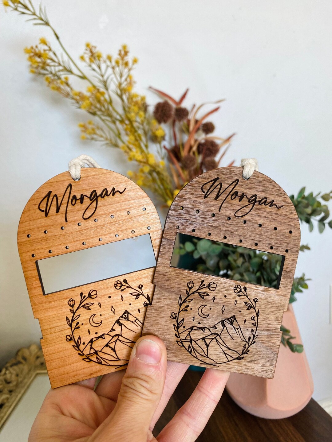 Personalized Travel Earring Holder, Custom Adventure Earring Organizer