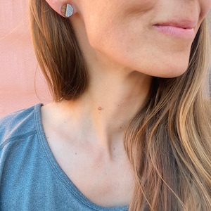 geometric wood stud earrings, earrings studs, boho earrings, hypoallergenic earrings, wooden stud earrings, wood earrings for women, gifts image 7