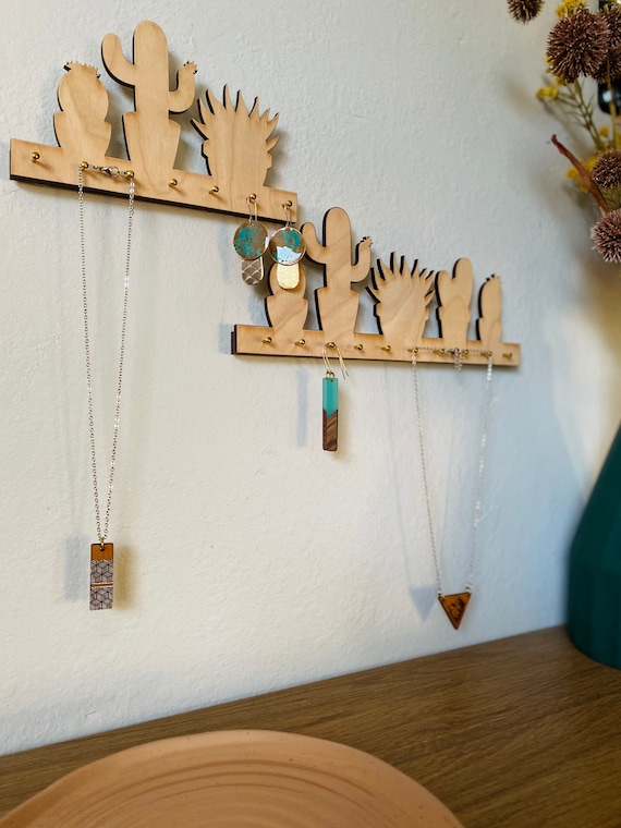 Colgadores de collar de cactus, juego de exhibición de joyas