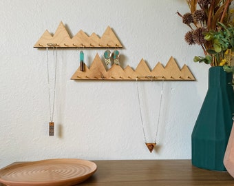 Wood Mountain Necklace Holder, Wood Necklace Hanger, Jewelry Display Set, Necklace Organizer, Jewelry Organizer, Jewelry Stand, Gift Ideas