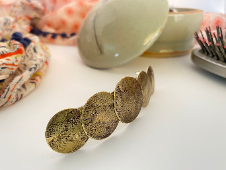 Full moon large hair clip gold barrettes for thick hair moon | Etsy