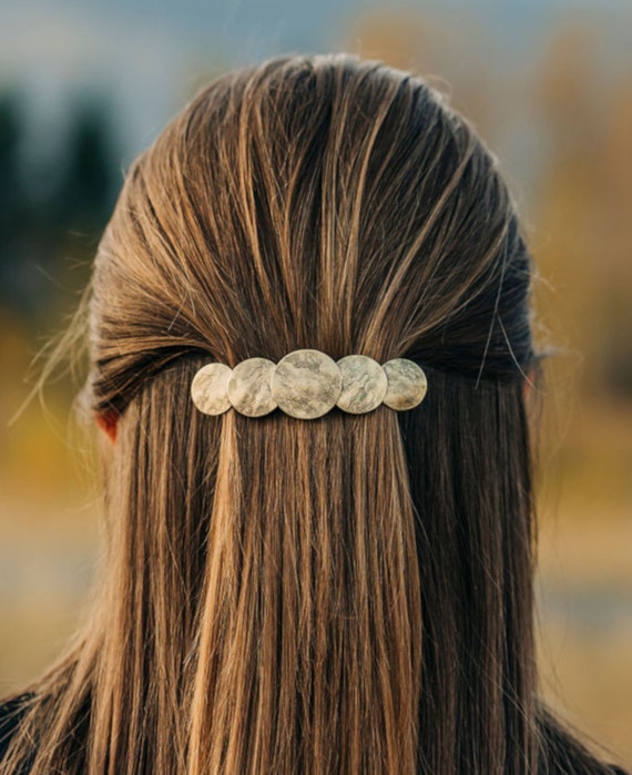 Full Moon Large Hair Clip Gold Barrettes for Thick Hair Moon - Etsy