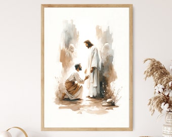 Doubting Thomas Jesus Resurrection Poster Baptized Holy Bible He Is Risen Christ Print Home Decor Frame Canvas Christian Wall Art Decor