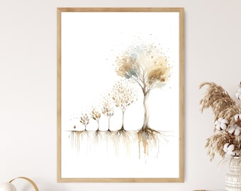 Parable of the Mustard Seed Canvas Wall Art Poster Holy Modern Bible Verse Art Gift Watercolor Boho Christian Print Room Home Christian Gift