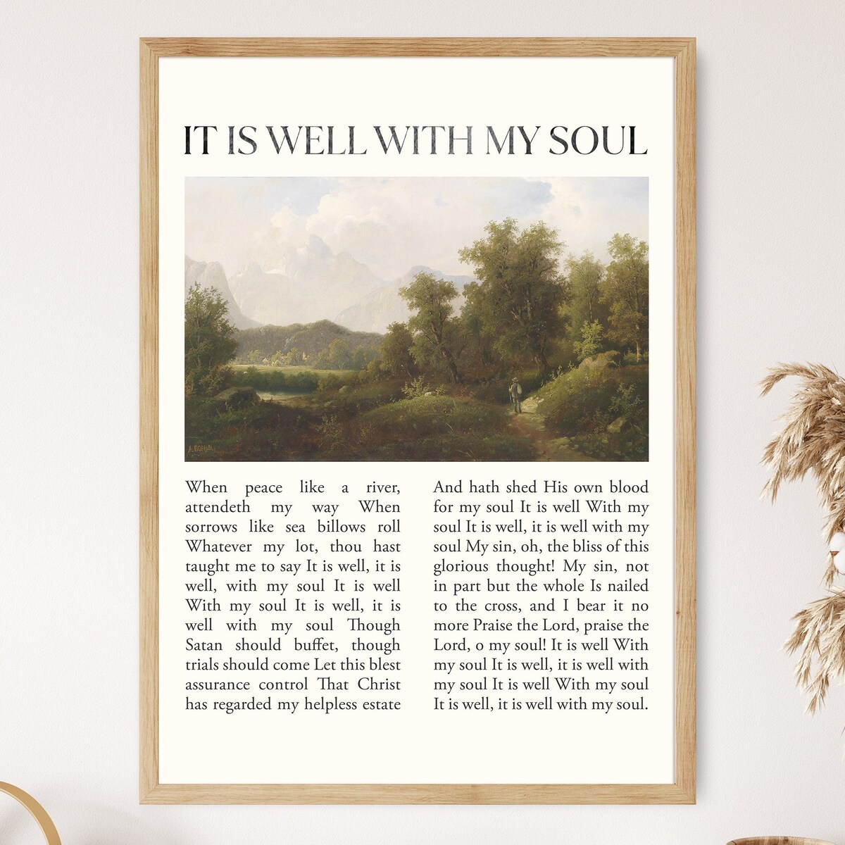 It is Well With My Soul Hymn Lyrics Print Canvas Poster Farm Vintage Scripture Christian Song Gift Modern Reformed Home Wall Christian Gift - Etsy