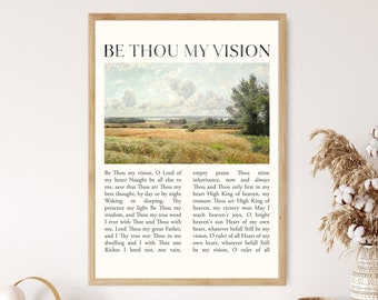 Be Thou My Vision Hymn Lyrics Print Canvas Poster Modern Minimalist Vintage Scripture Art Christian Song Gift Reformed Home Wall Decor Frame
