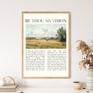 Be Thou My Vision Hymn Lyrics Print Canvas Poster Modern Minimalist Vintage Scripture Art Christian Song Gift Reformed Home Wall Decor Frame