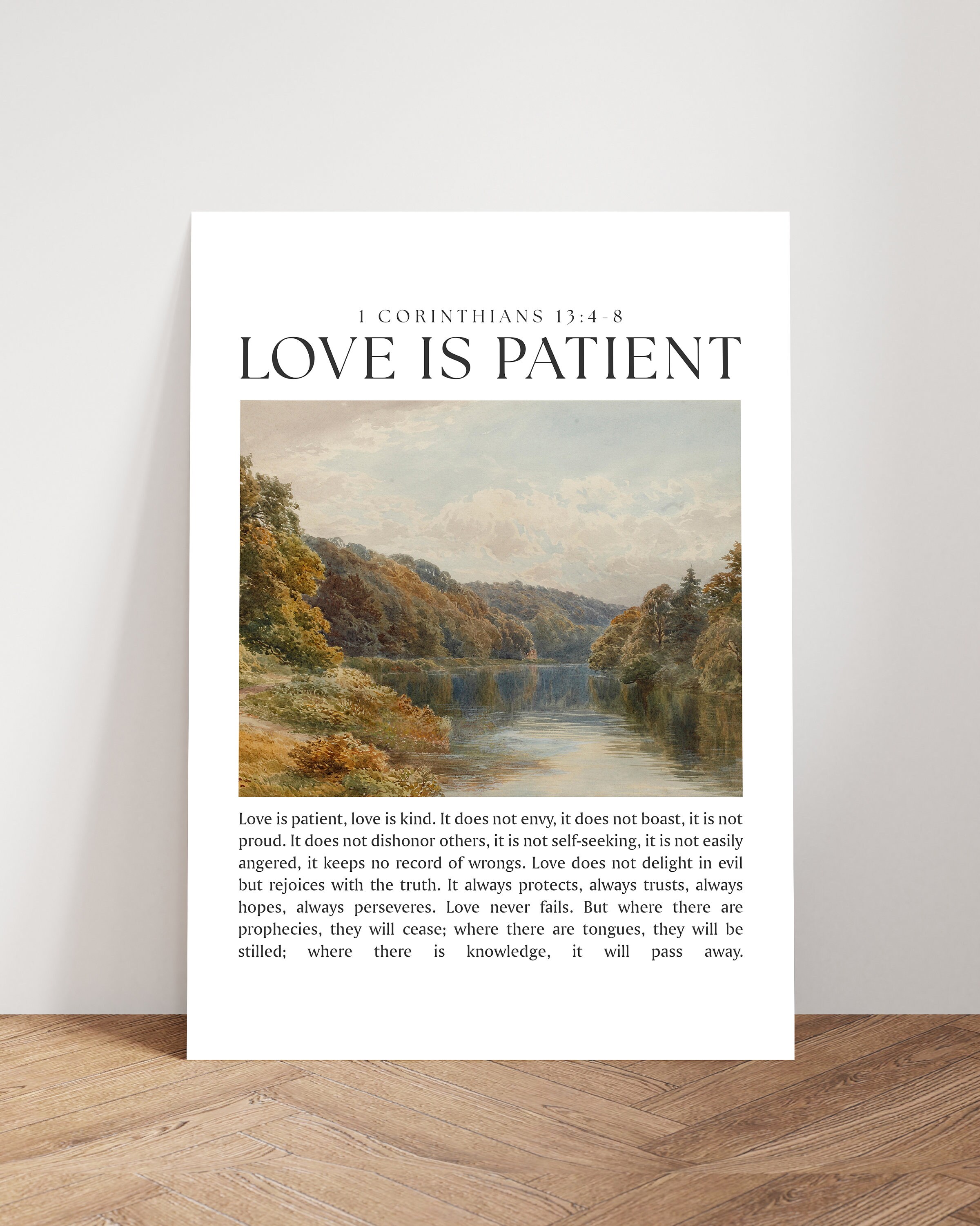 1 Corinthians 13:4-8 Love is Patient Love is Kind Canvas Wall Art ...