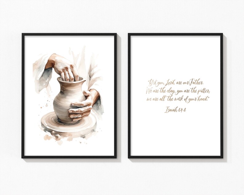 You Are the Potter Bible Quote Isaiah 648 Set of 2 Modern Scripture