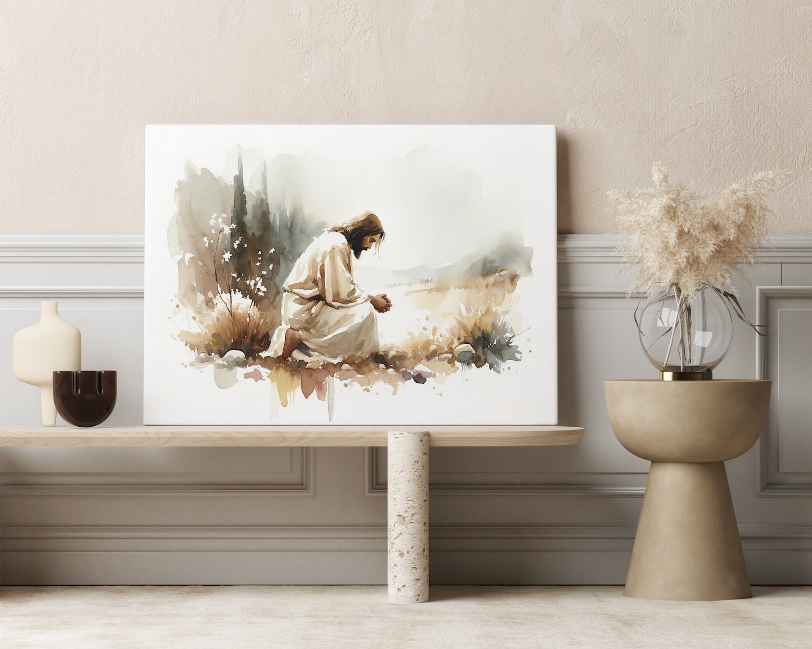 Jesus Prays in the Garden of Gethsemane Canvas Wall Art Poster Holy ...