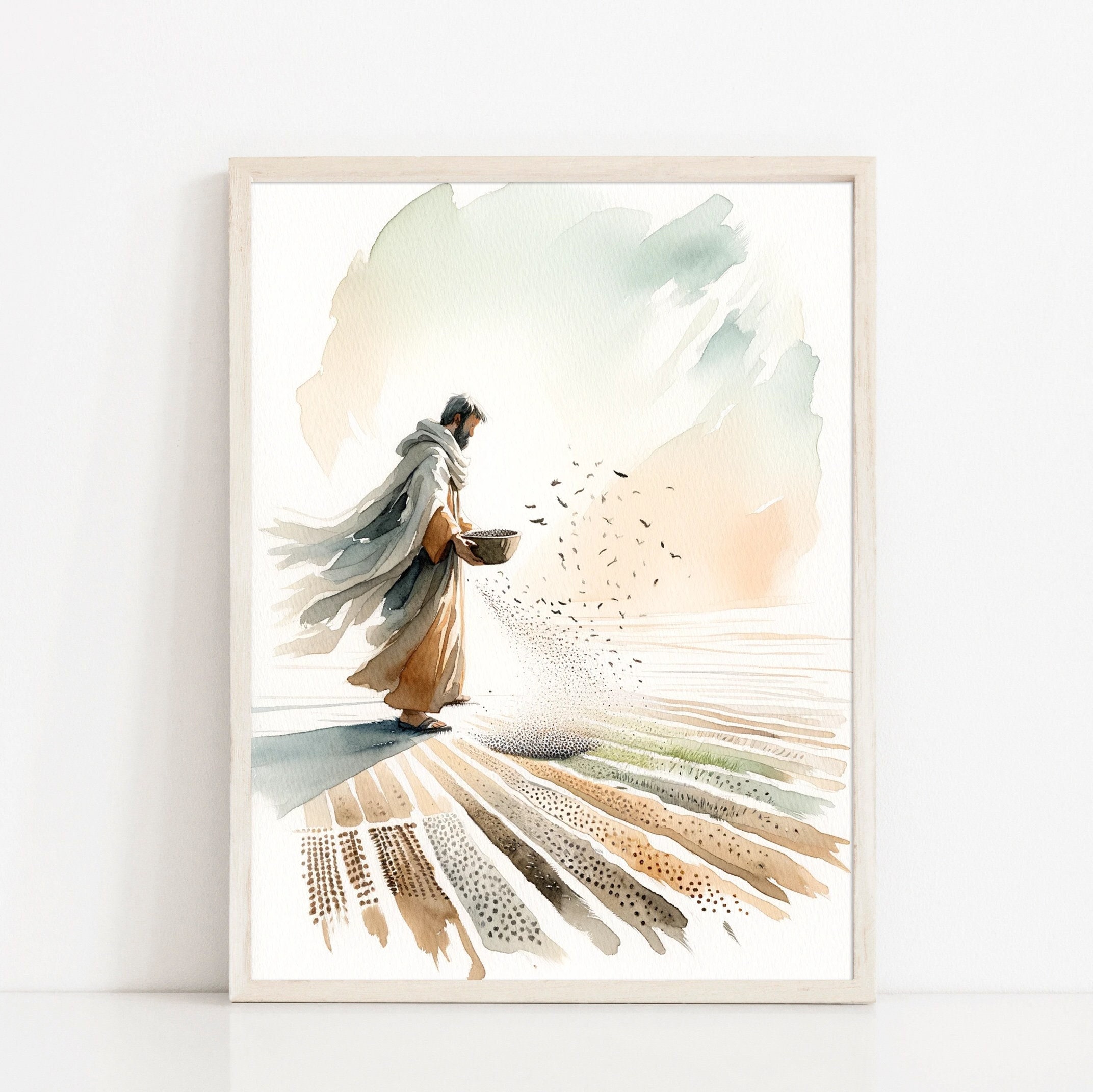 Parable of the Sower Canvas Wall Art Poster Holy Modern Bible Verse