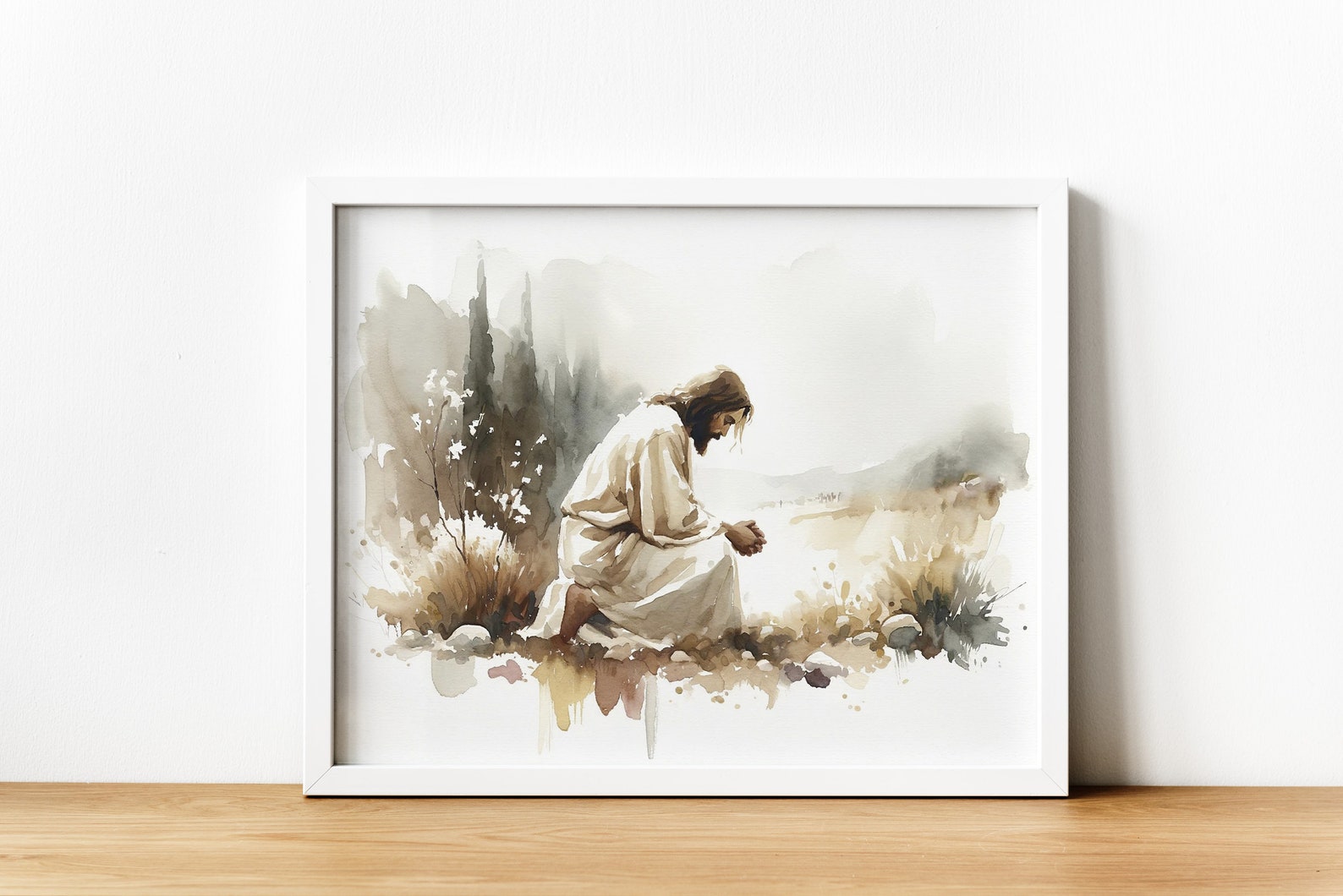 Jesus Prays in the Garden of Gethsemane Canvas Wall Art Poster Holy ...