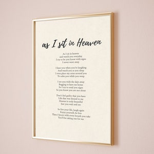 As It is in Heaven Print Christian Poem Wall Art Lyrics Hymn Canvas ...