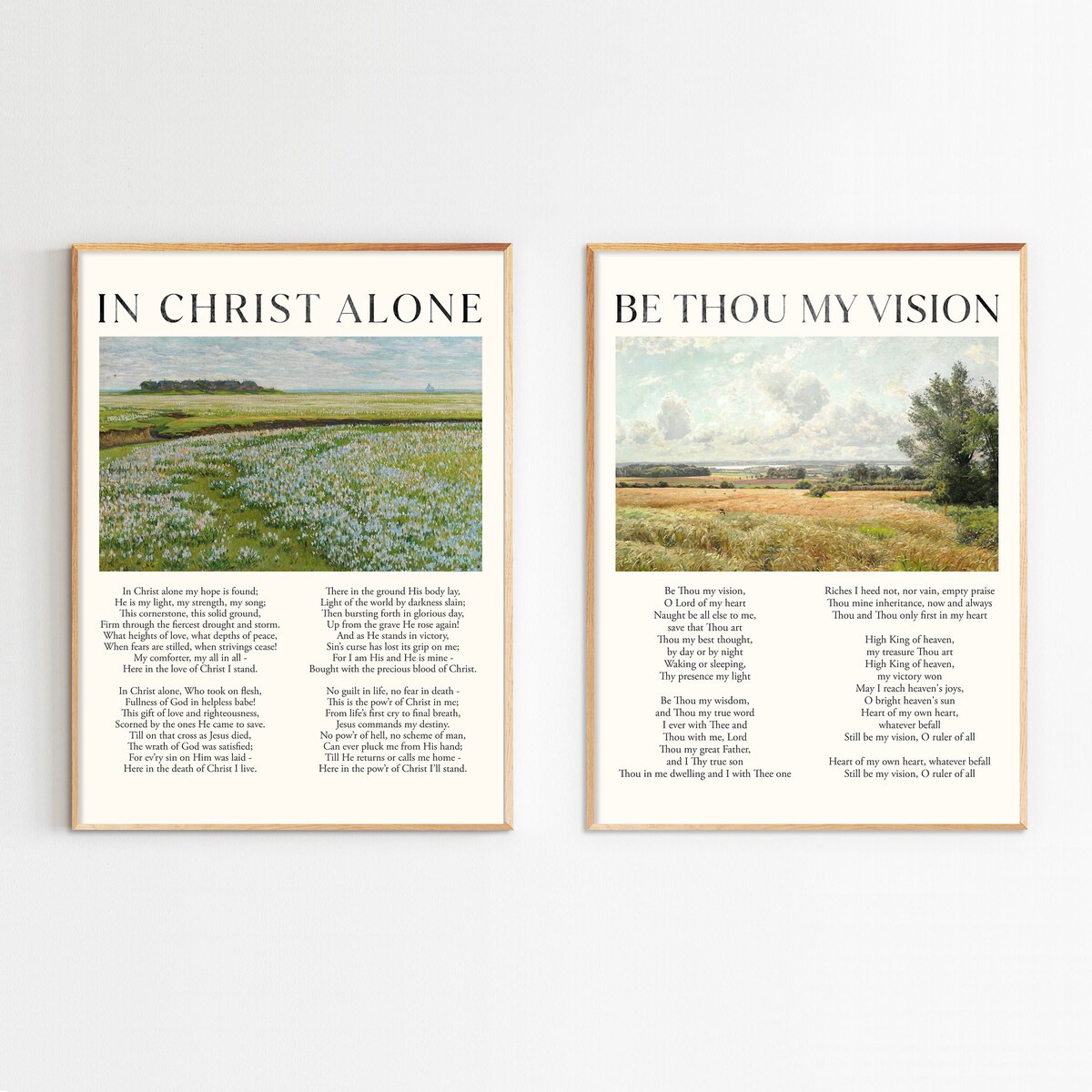 In Christ Alone Be Thou My Vision Hymn Lyric Print Set of 2 Canvas Poster Modern Scripture Vintage Christian Reformed Home Wall Easter Print - Etsy