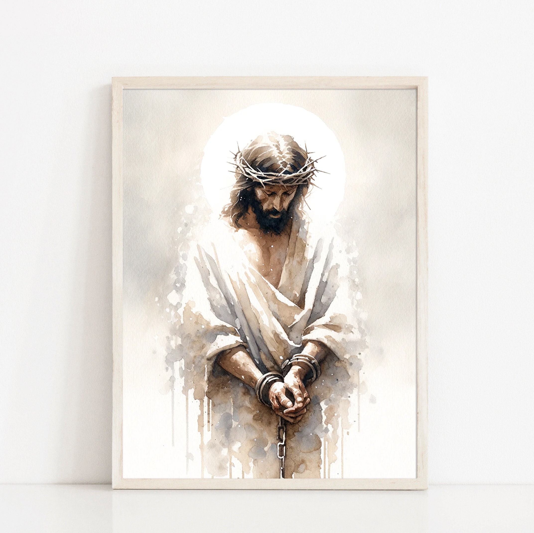 Jesus in Chains the Crucifixion Poster Bible Wall Art Boho Modern ...