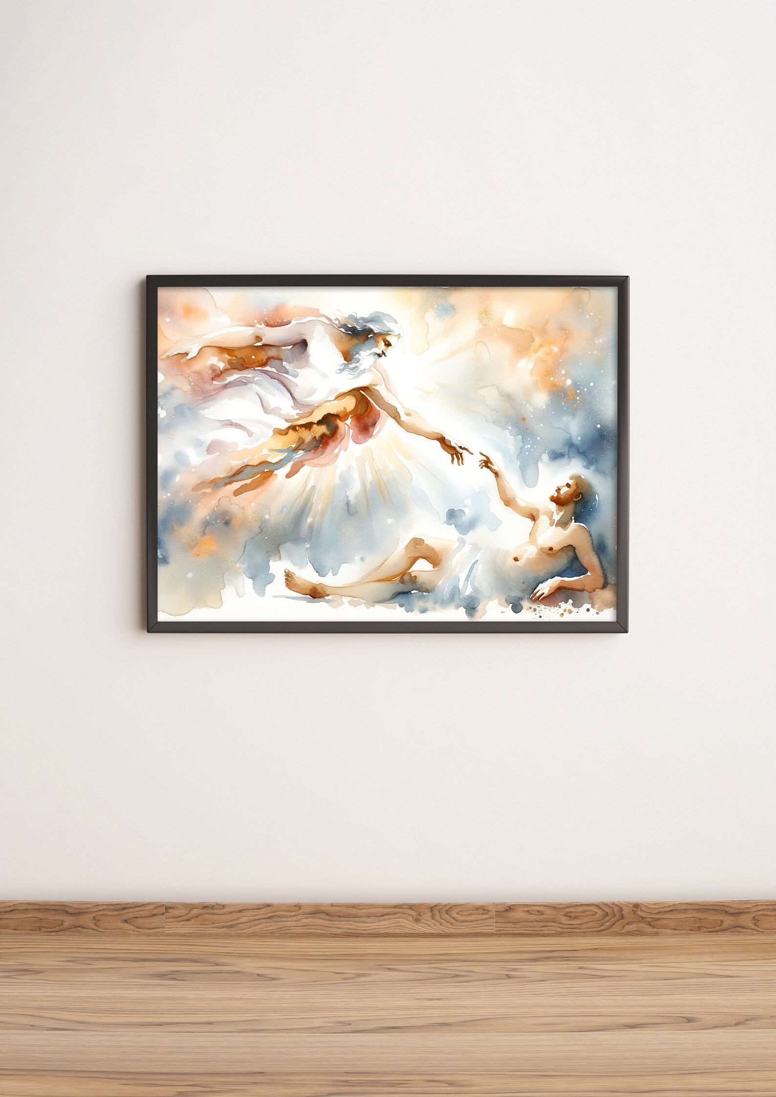 Creation of Adam Holy Bible Scene Canvas Wall Art Poster Birthday Gift ...