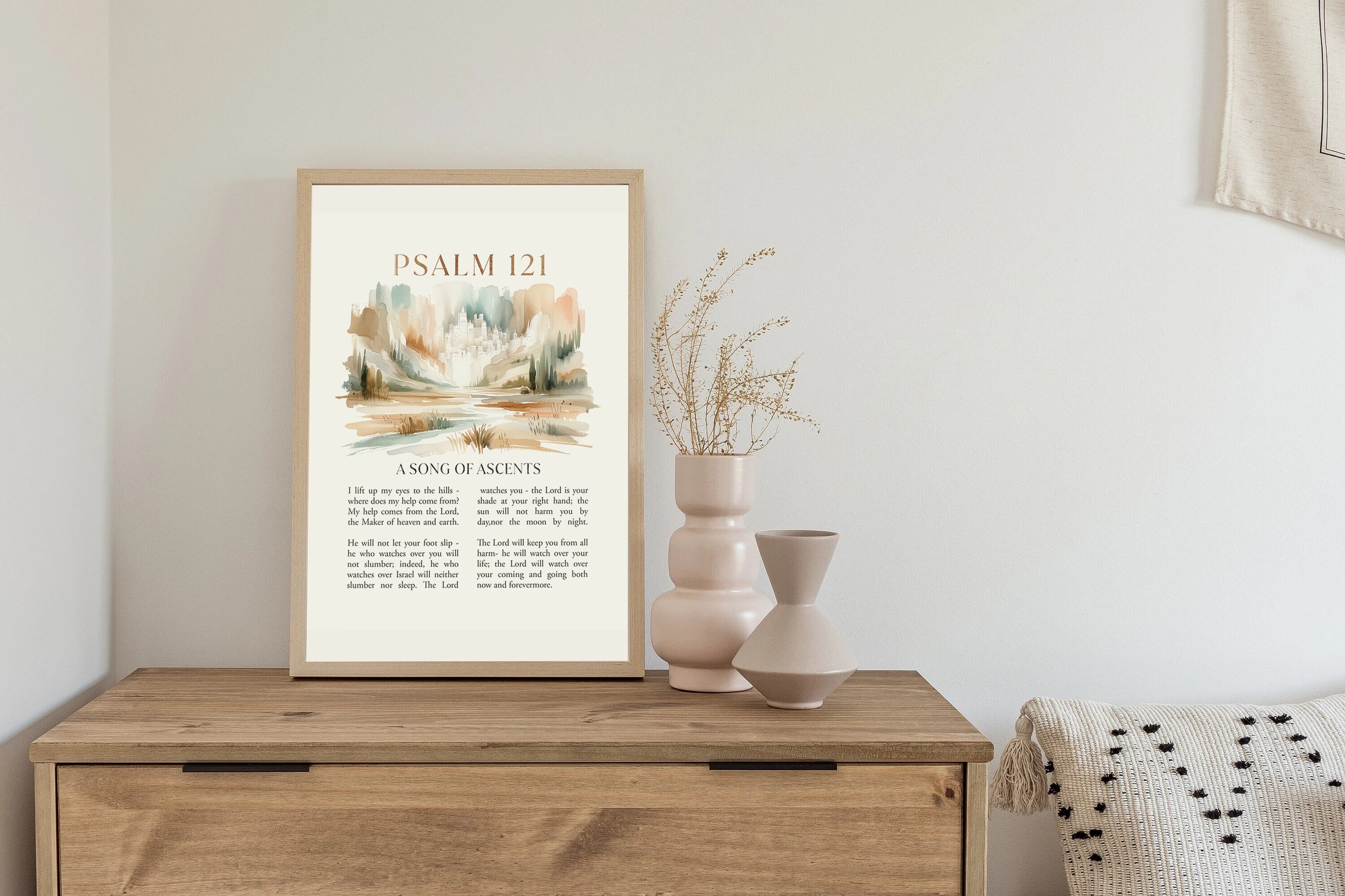 Psalm 121 Holy Bible Verse Art Canvas Wall Art Poster Modern Scripture ...