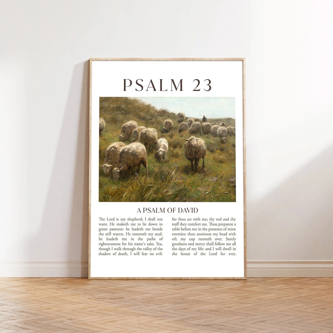 Psalm 23 Bible Verse Lord is My Shepherd Art Canvas Wall Art Poster ...