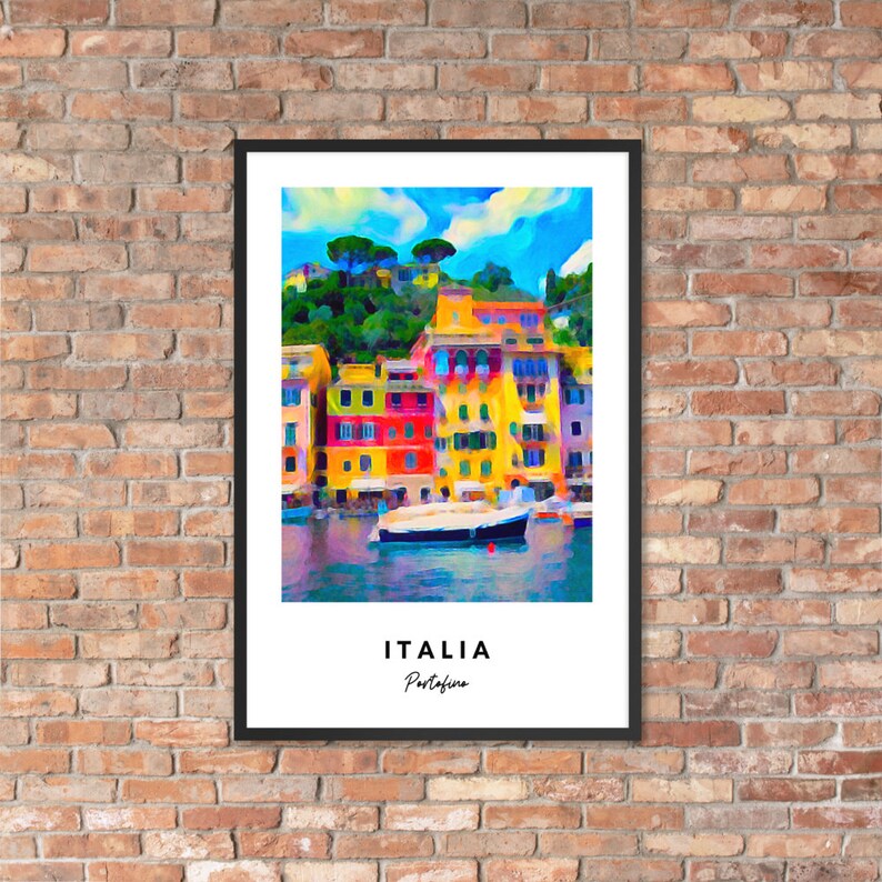 Italy Painting Italy Poster 12x18 inch Portofino Art Print Italy Wall Art Italy Art Print Portofino Painting Portofino Poster