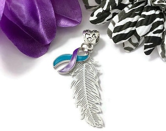 Colgante de plumas suicidas - Joyería de apoyo a la salud mental para la prevención de la concienciación sobre el suicidio
