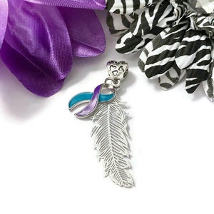 Suicide Feather Pendant - Suicide Awareness Prevention Loss Mental Health Support Jewelry