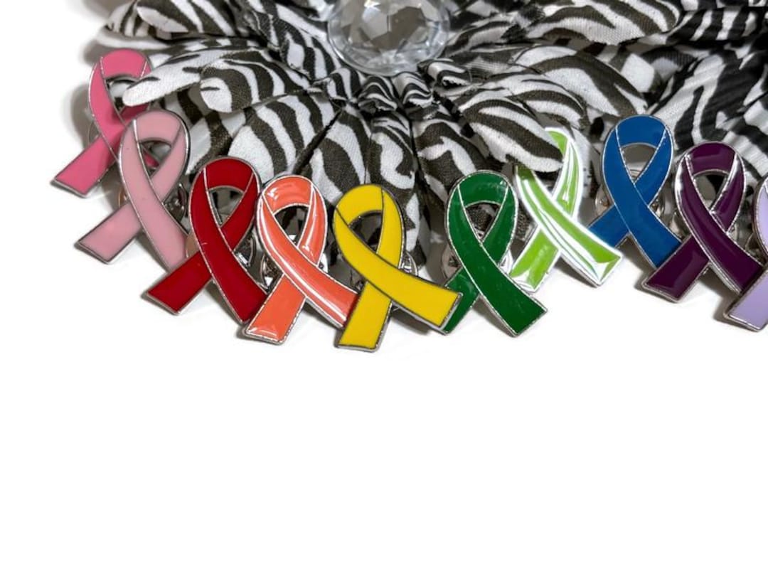 1pc Ribbon Awareness Pin - Hope Comes in All Colors Cancer Awareness ...
