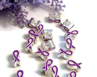 Breloques En Cœur Émaillé Pour Cancer Du Sein – Symboles De Soutien En Alliage – 10 Styles Différents – Pour Bijoux DIY Et Événements - 6