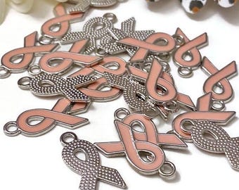 Colgantes con lazo color melocotón para concienciar sobre el cáncer de endometrio, útero y sistema reproductivo femenino. Joyería que representa la esperanza, la cura, el apoyo y la lucha contra el cáncer.