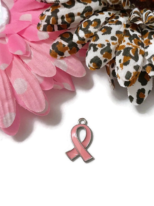 30 Ciondoli A Nastro Per Consapevolezza Cancro Al Seno, Colori Misty (Rosa, Viola, Rosso), In Lega, Per Gioielli Fai Da Te - 4