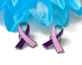 Broche de lazo para concientizar sobre el cáncer de tiroides: cáncer de tiroides anaplásico, papilar, folicular, medular, esperanza, apoyo, cura, Hashimoto.