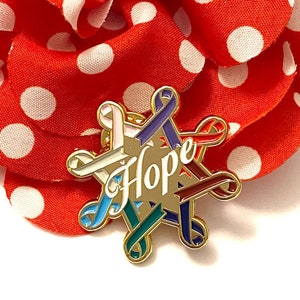 1Pc Hope Pin All Colors and Causes - Hope For Every Cause Cancer Disease Illness Awareness Support Pins Gifts Brooches