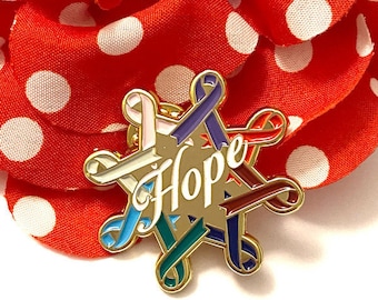 1Pc Hope Pin All Colors and Causes - Hope For Every Cause Cancer Disease Illness Awareness Support Pins Gifts Brooches
