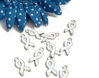 100 Stück Brustkrebs Awareness Anhänger - Emaille Charms Für Schmuckherstellung