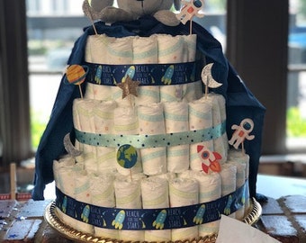 rocket diaper cake