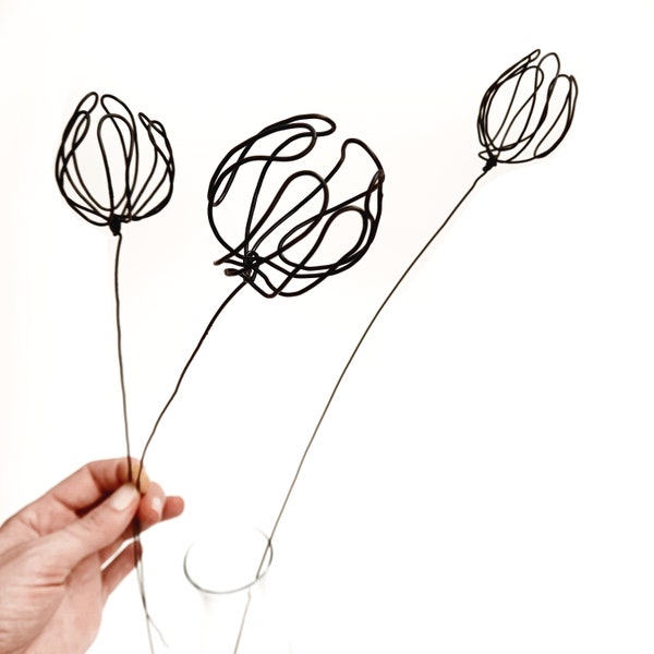 Lovely wire flowers - Art Objects Wire Art Home decor Authentic gift Wire bouquet Visual Art Wire Sculpture Handmade with love
