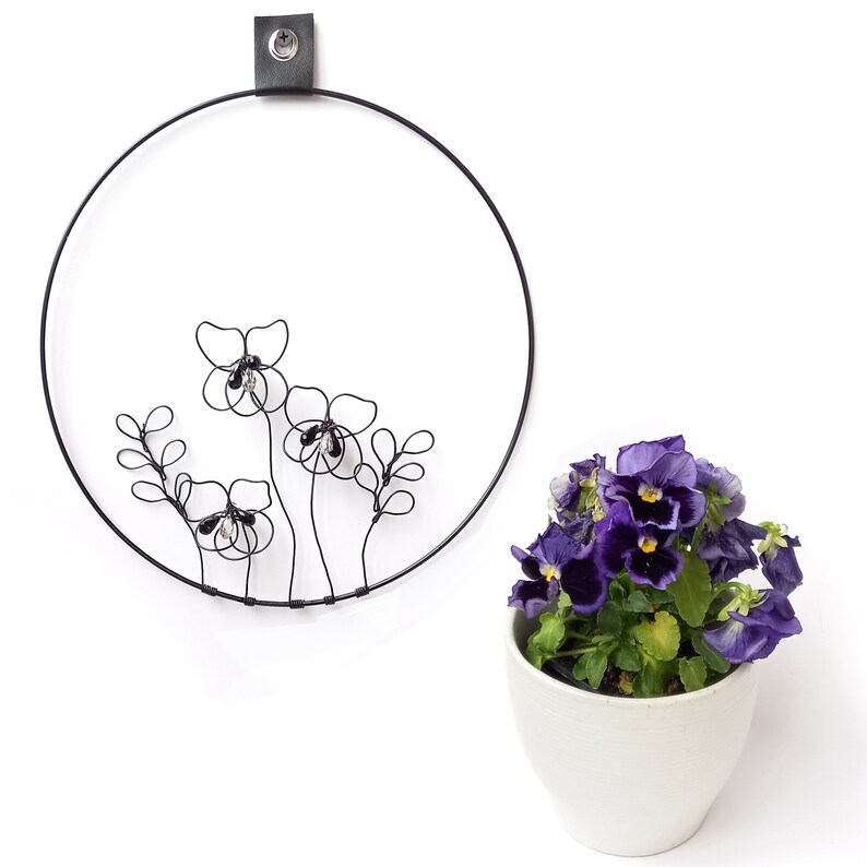 Wire Art Wall Decor Unique Gift Wire Art Flowers Wire Floral Etsy