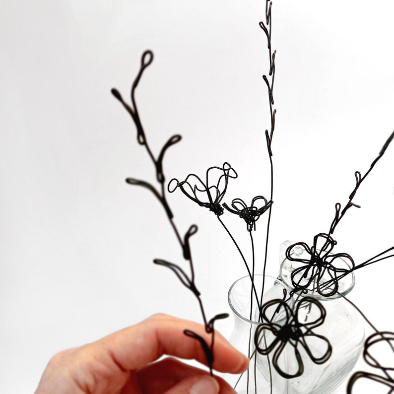 Decorative wire branch Art Objects Wire art Home decor Living room decoration Authentic gift Bouquet Visual Art Handmade with love image 7
