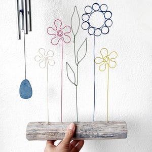 Uniek draadkunstobject, muursculptuur voor huisdecoratie, draadkunstbloemen, handgemaakt met liefde