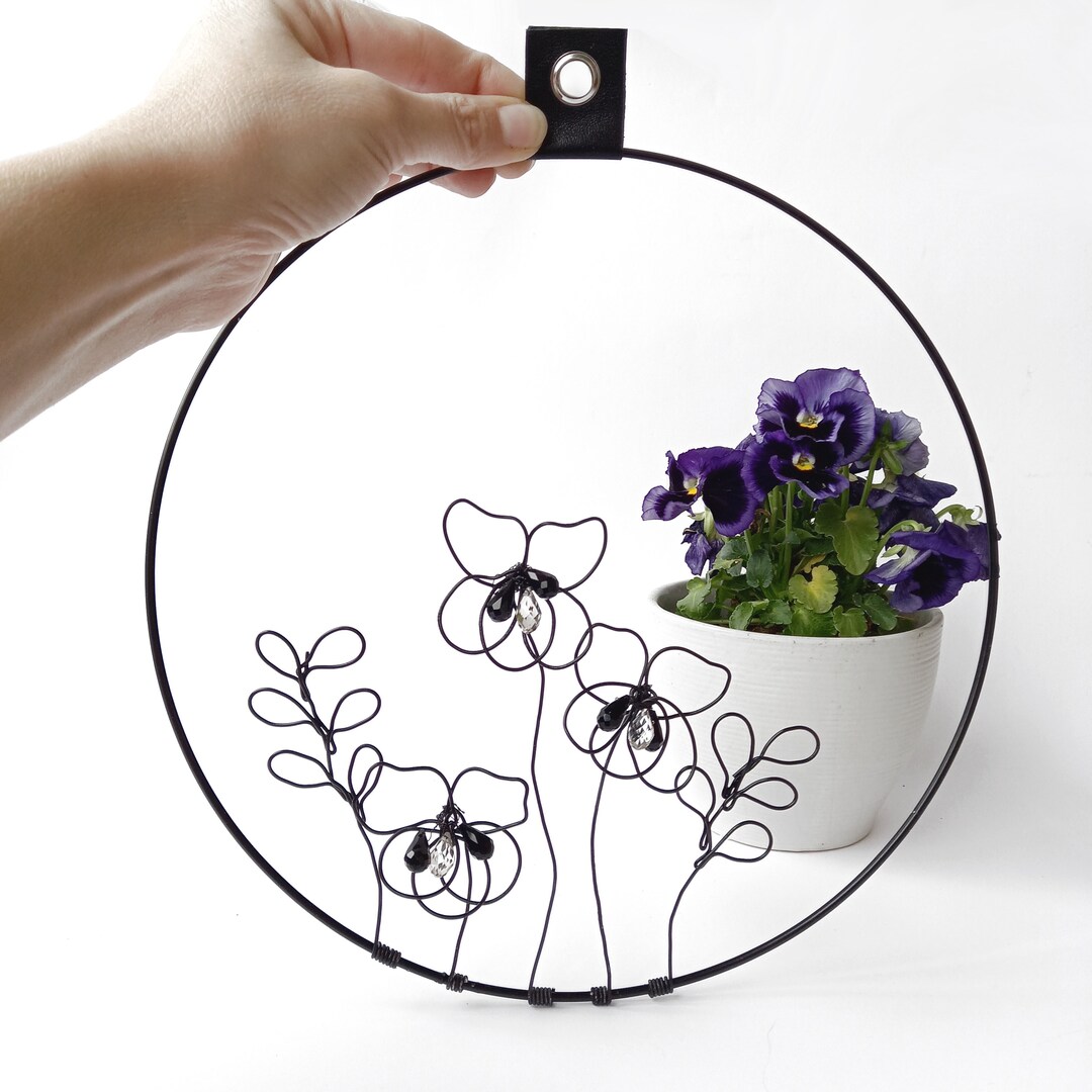 Wire Art Wall Decor Unique Gift Wire Art Flowers Wire Floral Etsy