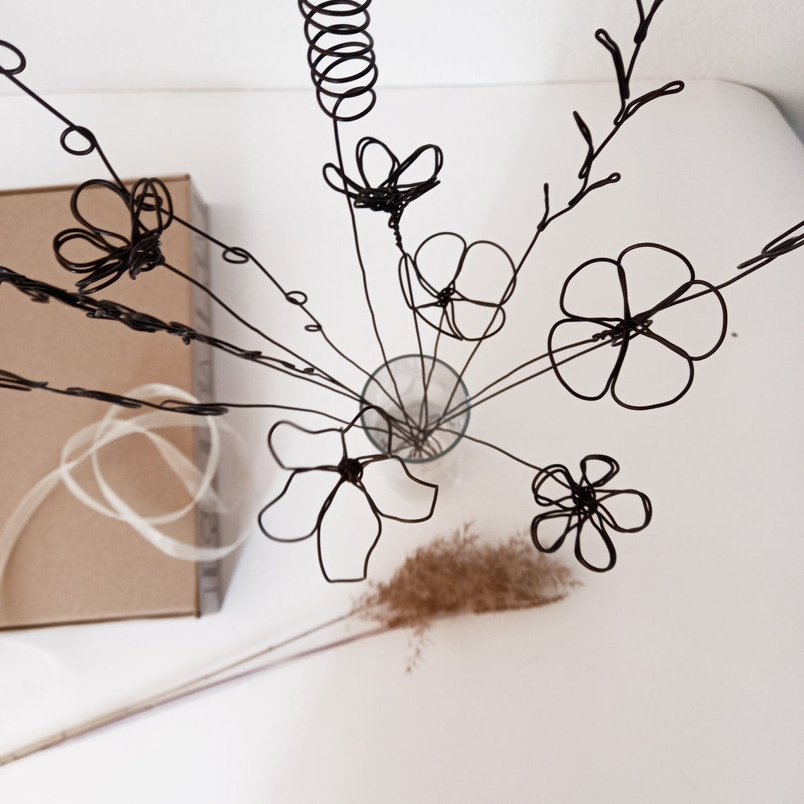 Bouquet Wire art flowers Home décor Living room decor Summer Etsy