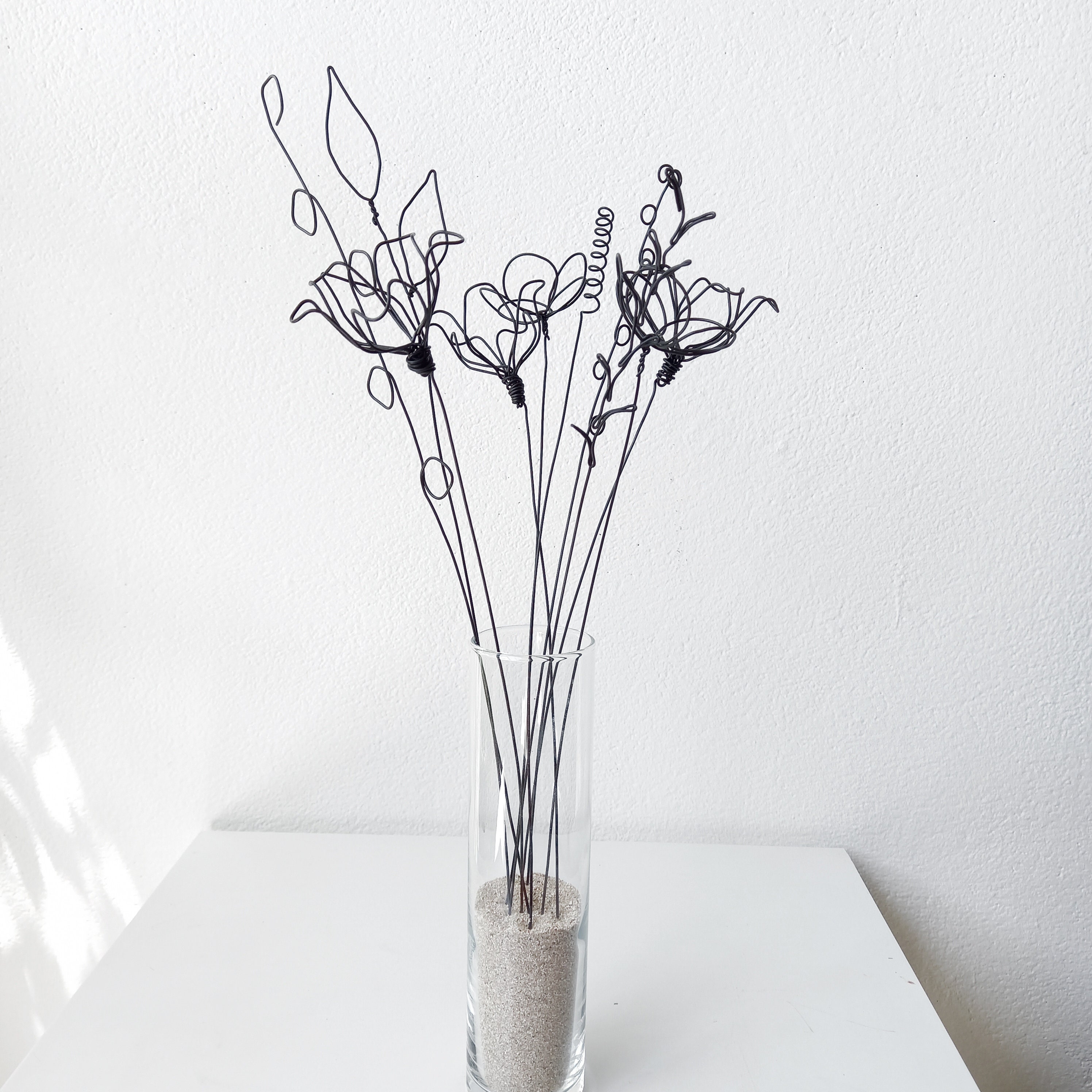 Wire Flower Bouquet / 3D Wire Flowers / Vase Decoration Etsy