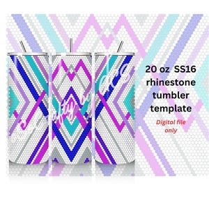 20 oz SS16@ Rhinestone (RBD) Interlocking ZigZag V-Split