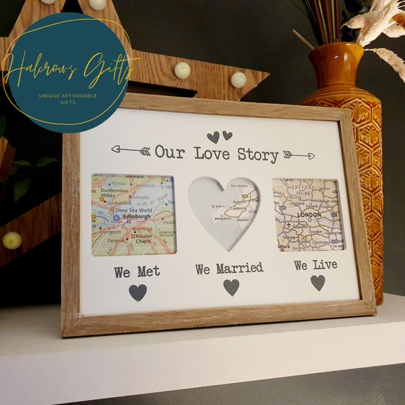 Our Love Story Wooden Frame / Wedding Gift / Gifts for Couples / Girlfriend  Gift Ideas / Boyfriend Gift Ideas / Cute Gift Ideas / Frames 