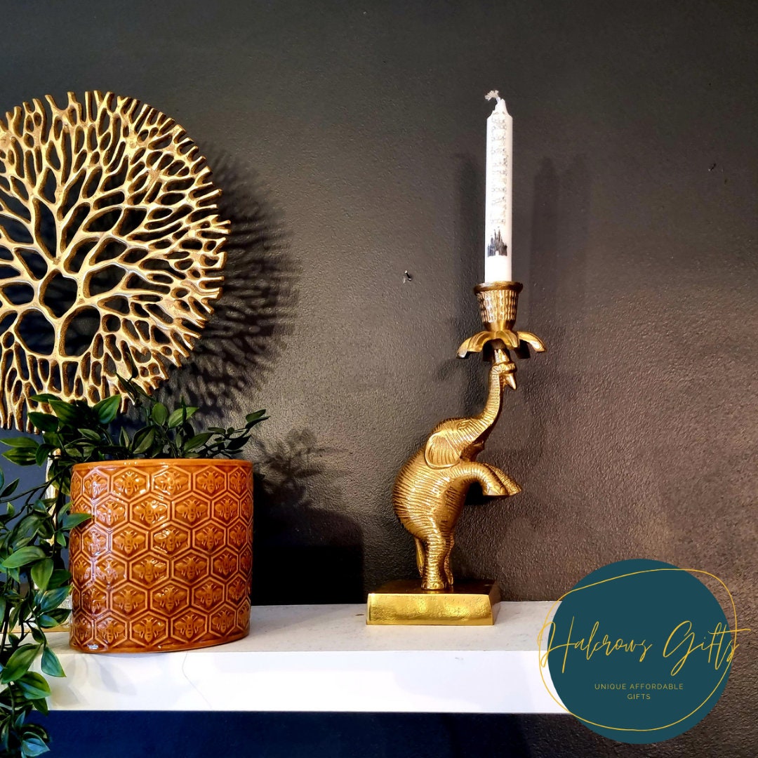 Gold Metal Elephant Candle Holder / Candlestick / Candlesticks Etsy