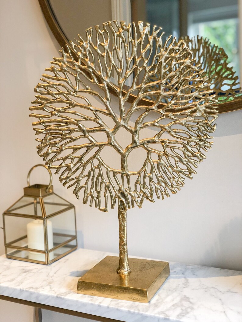 Coral Sculpture Gold Silver Etsy UK