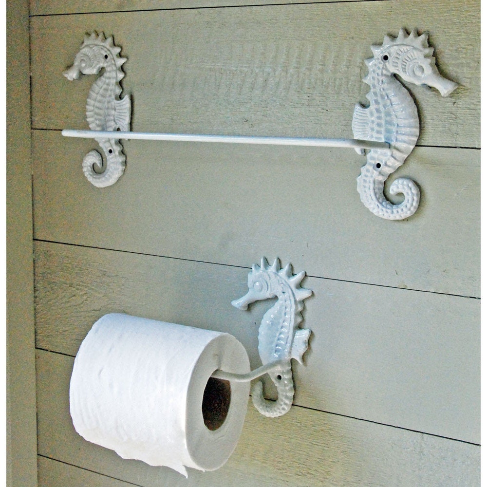 Seahorse Toilet Roll Holder / Towel Rail Holder / Bathroom Set Etsy