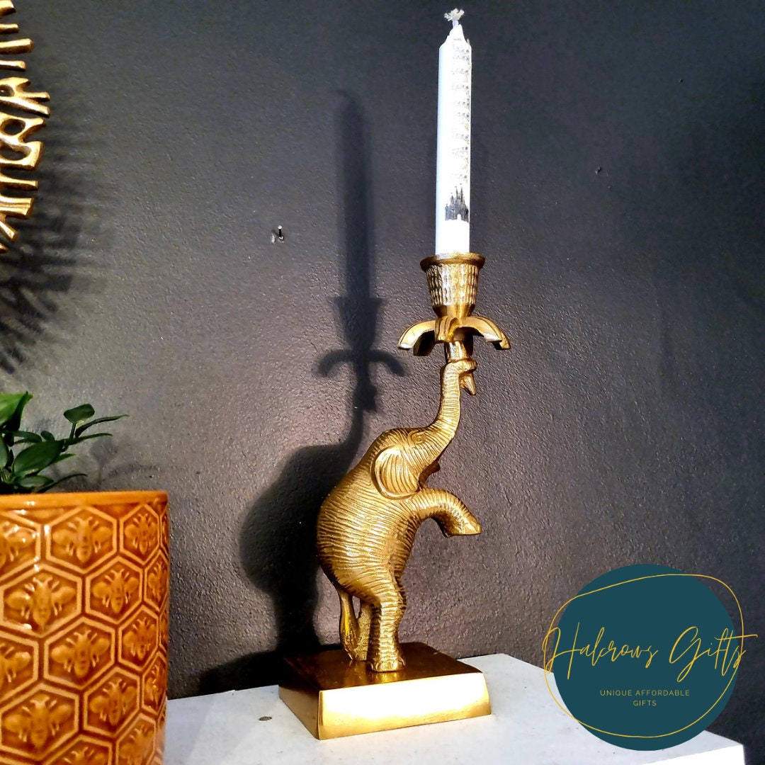 Gold Metal Elephant Candle Holder / Candlestick / Candlesticks Etsy